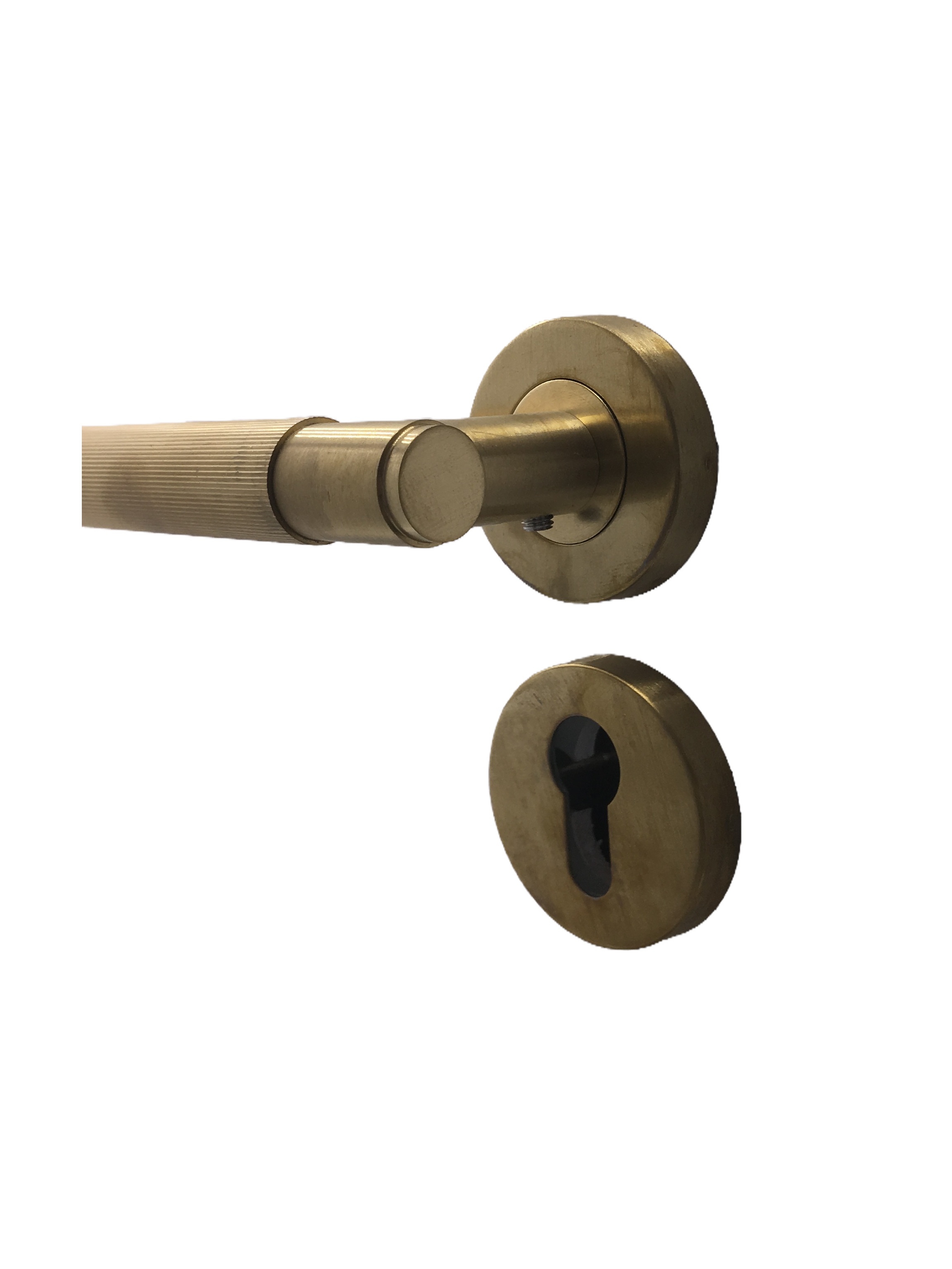 satin straight gold lever handle