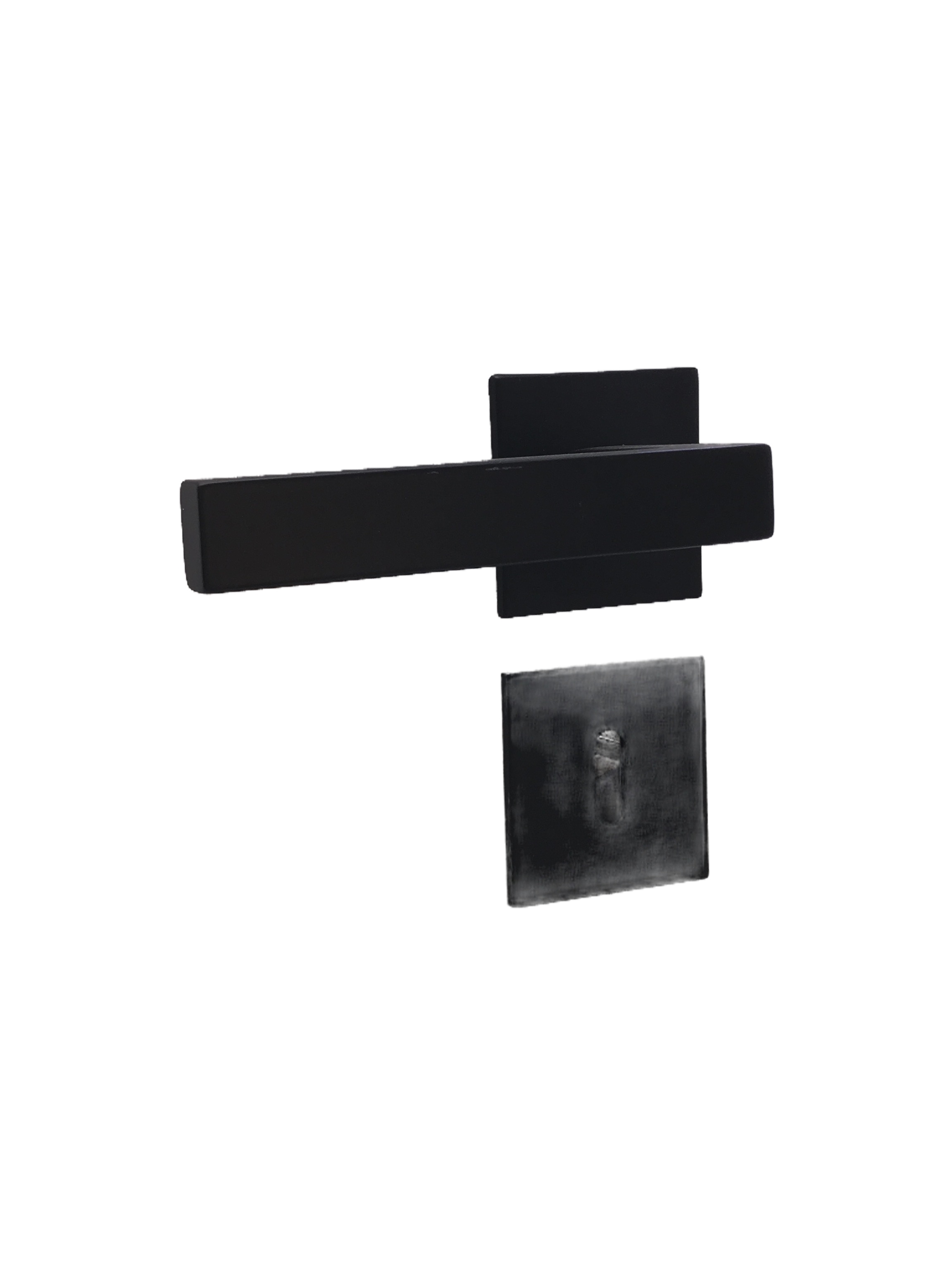 black powder coating flat square tube lever handle