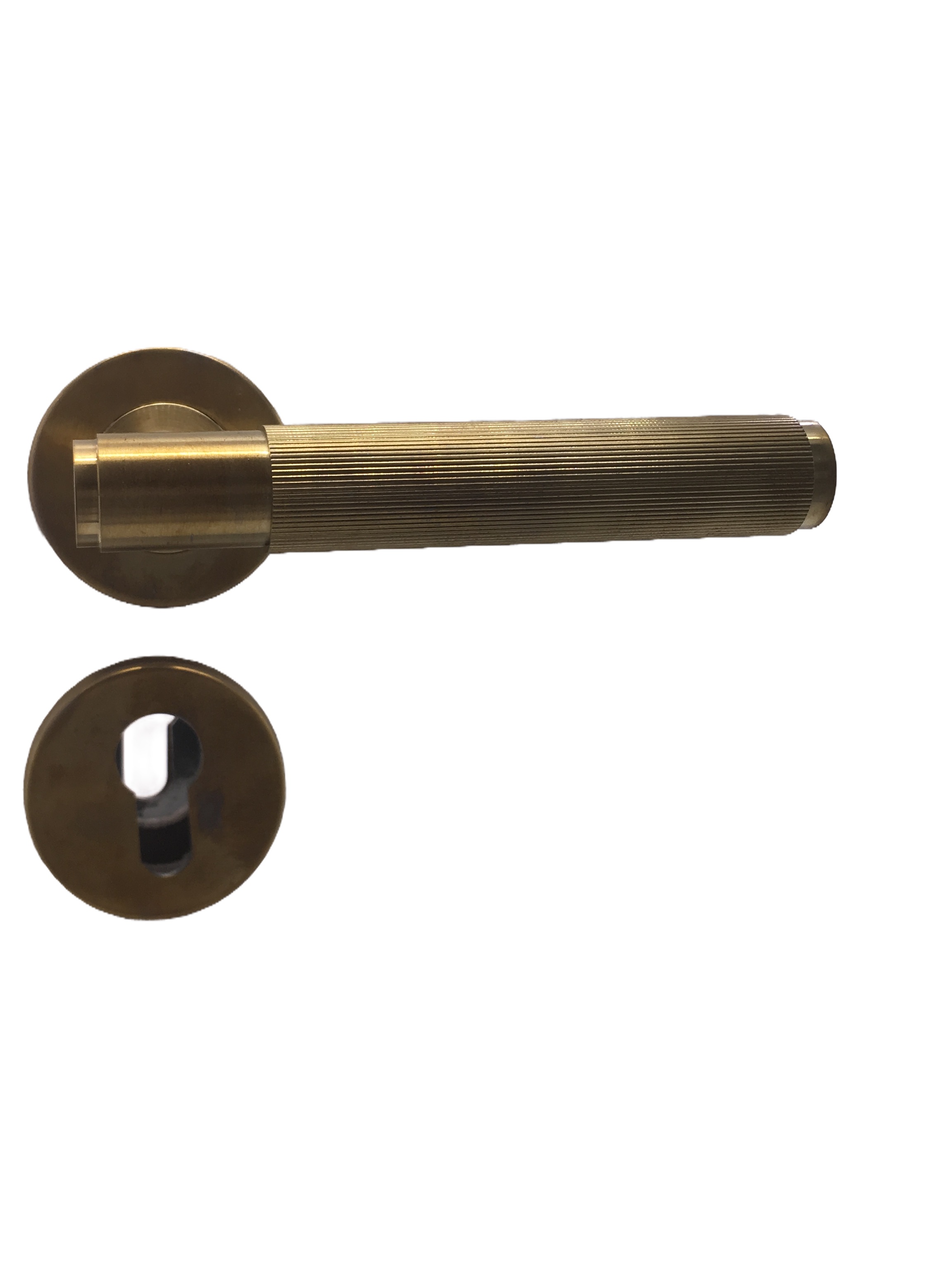 satin straight gold lever handle